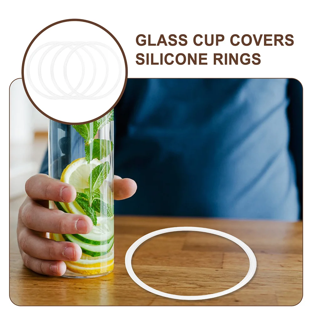 6 قطعة حلقة سيليكون لختم الزجاجة كوب معزول بديل مانع للتسرب وقابل لإعادة الاستخدام منظم تخزين ملحقات الحشية