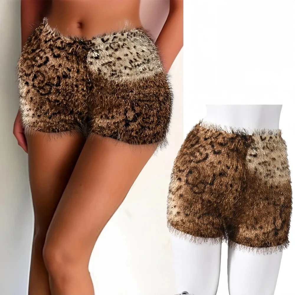 

Сексуальные облегающие шорты с леопардовым принтом для женщин, эластичные шорты с кисточками и низкой посадкой, женские уличные брюки 2026