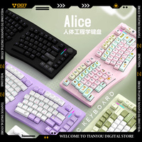 Feker Alice75 Mech Keyboards Bluetooth Cordless Aluminum Hot-Swap Gaming Ergonomic Custom Gamer For E-sports Long Battery Life