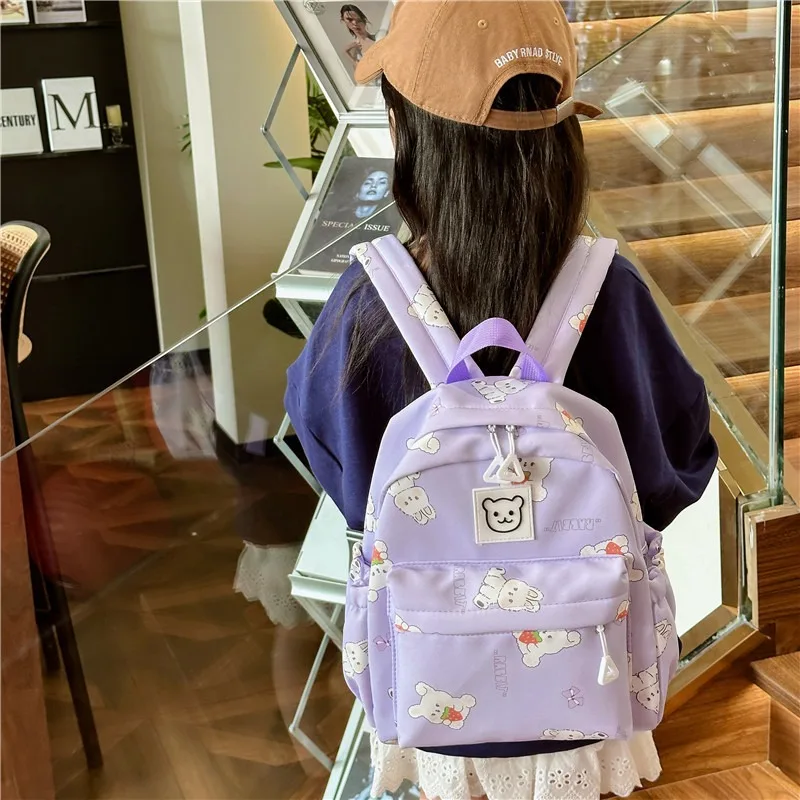 Children Backpack Kindergarten Student Schoolbag Sweet Cute Rabbit Large Capacity Casual All-match Kid Clothing Matching Bag NEW