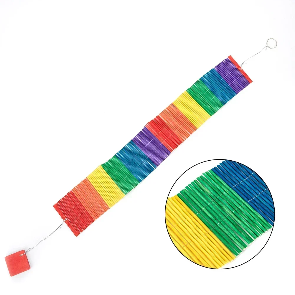 Colourful Wind Chime Decoration 1x Classrooms Corridors High Quality High quality Home Pendant Rainbow Twisted Wood 80*50*8cm