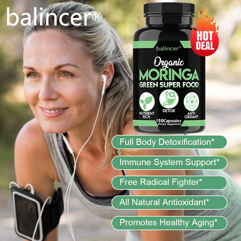 Moringa Capsules - Helps with Healthy Circulation of The Eyes, Brain and Digestive System, Fights Fatigue, and Improves Immunity