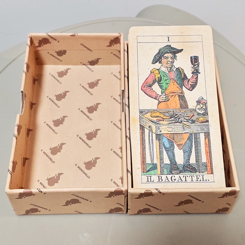 78 Pcs Double-embossed Cards Tarot Soprafino 1830 Vintage Italian Tarot Deck in Rigid Box, Historical Reproduction