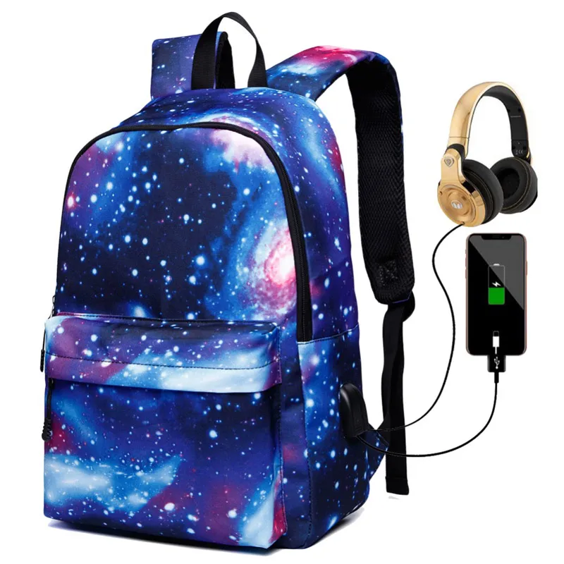 Teenagers Boys Girls Large Capacity Travel Backpack Men Women Casual School Backpacks Children USB Charging Canvas School Bags