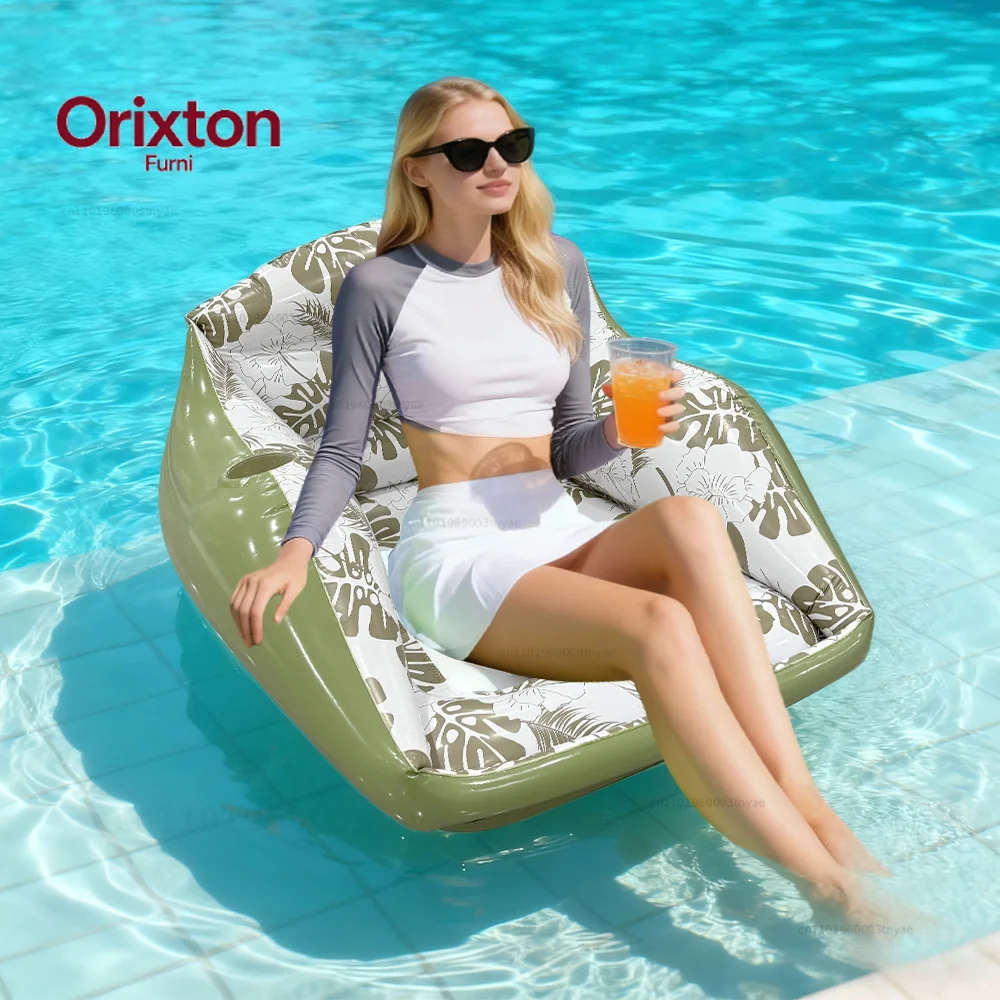 1 pc inflatable square water seat portable floating bed suitable for summer beach swimming pool water entertainment