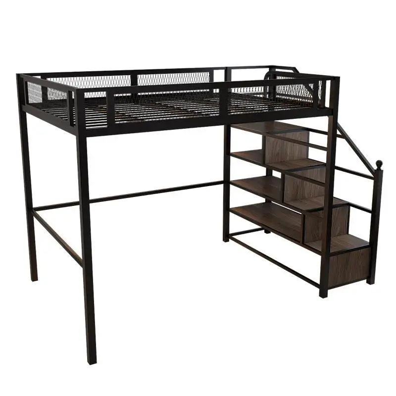 

Elevated bed Nordic wrought iron bunk bed Multifunctional iron frame pavilion bed