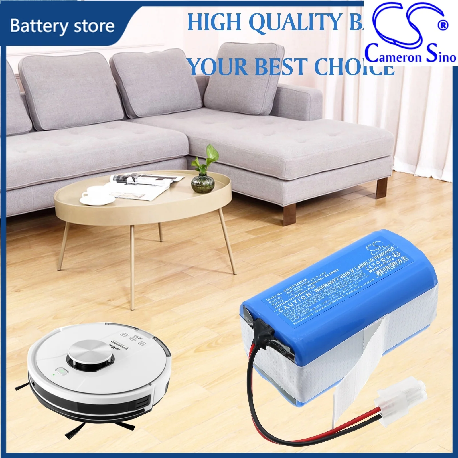 Replacement 14.4V 3200mAh Vacuum Cleaner Battery for ETA 4237 Stormio INR18650/33V-4S1P-AAF