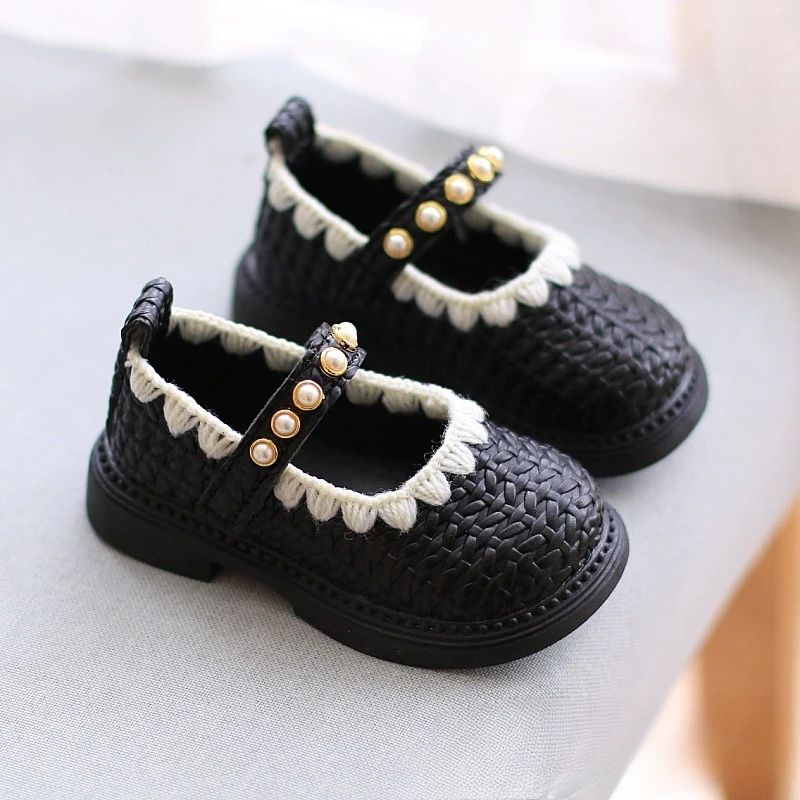 Fashion Girls Performance Shoe 2026spring Kids Leather Shoes Simple Versatile Girl Mary Jane Shoes Anti Slip Child Casual Shoes