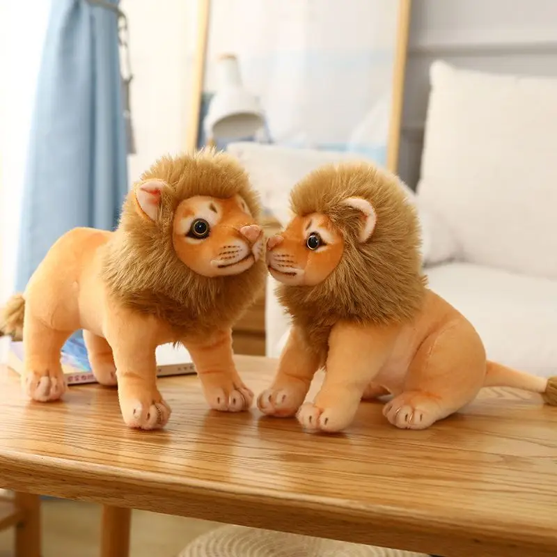 

Realistic Lion Plush Toy Soft Cute Stuffed Lion Cub Animal Pillow for Birthday Gift Home Sofa Room Decoration Personality Kawaii