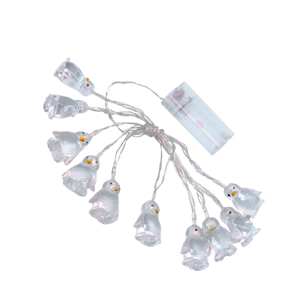 

10 LED String Light Penguin Shape Rope Lamp Decorative Night Light for for Home Bedroom Living Room without (Red Light)