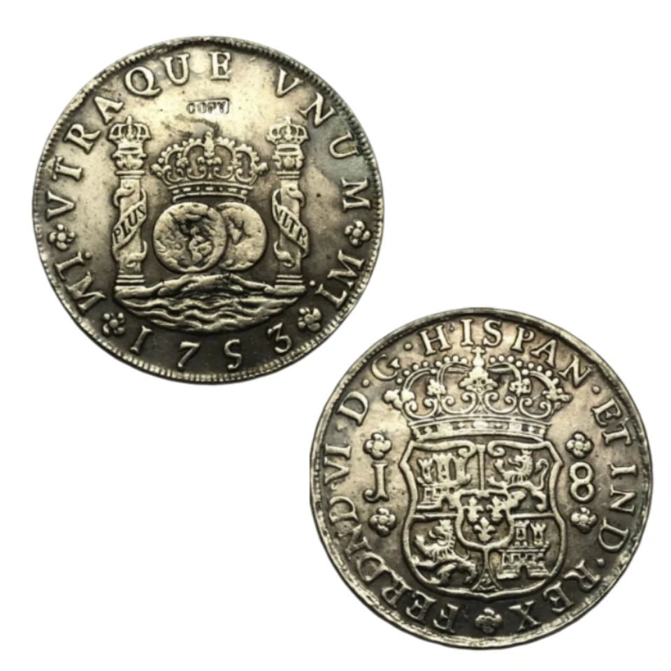 Copia exacta chapada en plata, 8 pilares, España, 1753