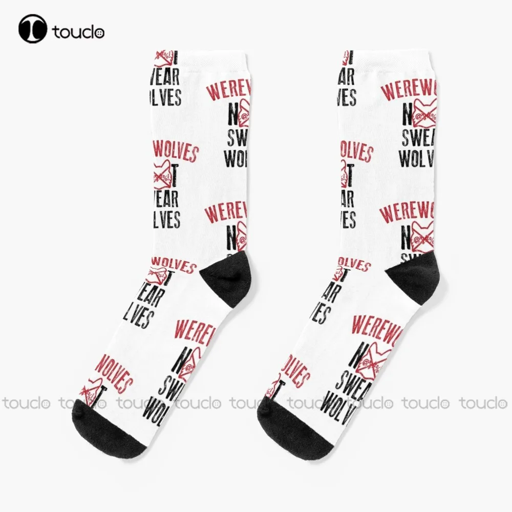 Werewolves Not Swearwolves Socks What We Do In The Shadows Boot Socks Street Skateboard Socks Custom Gift Unisex Adult Cartoon