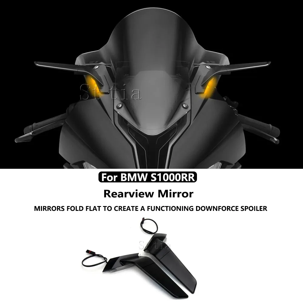 2025 S1000RR Motorcycle Rearview Rear View Side Mirrors With LED Turn Signal Light For BMW S1000 RR 2019 2020 2021 2022-2025