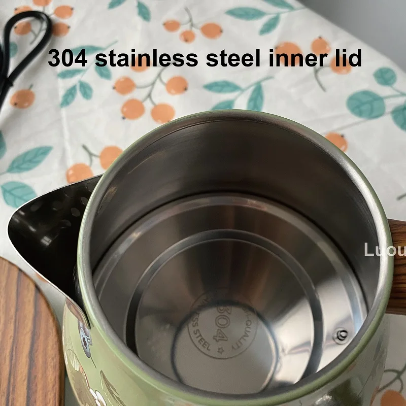 1850 واط ريترو الأخضر غلاية كهربائية المنزل التحكم في درجة الحرارة غلاية الغليان 304 الفولاذ المقاوم للصدأ الدفء إبريق الشاي الكهربائي 1700 مللي