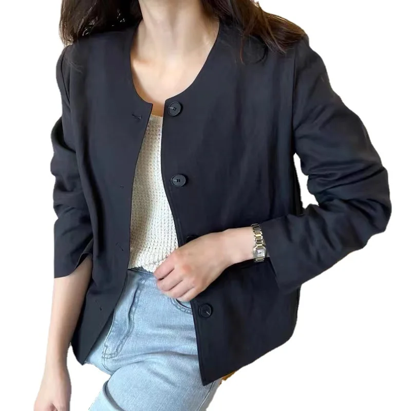 Chaqueta de oficina elegante para mujer, chaquetas de manga larga, prendas de vestir informales, blusa OL sólida, camisa con botones, otoño