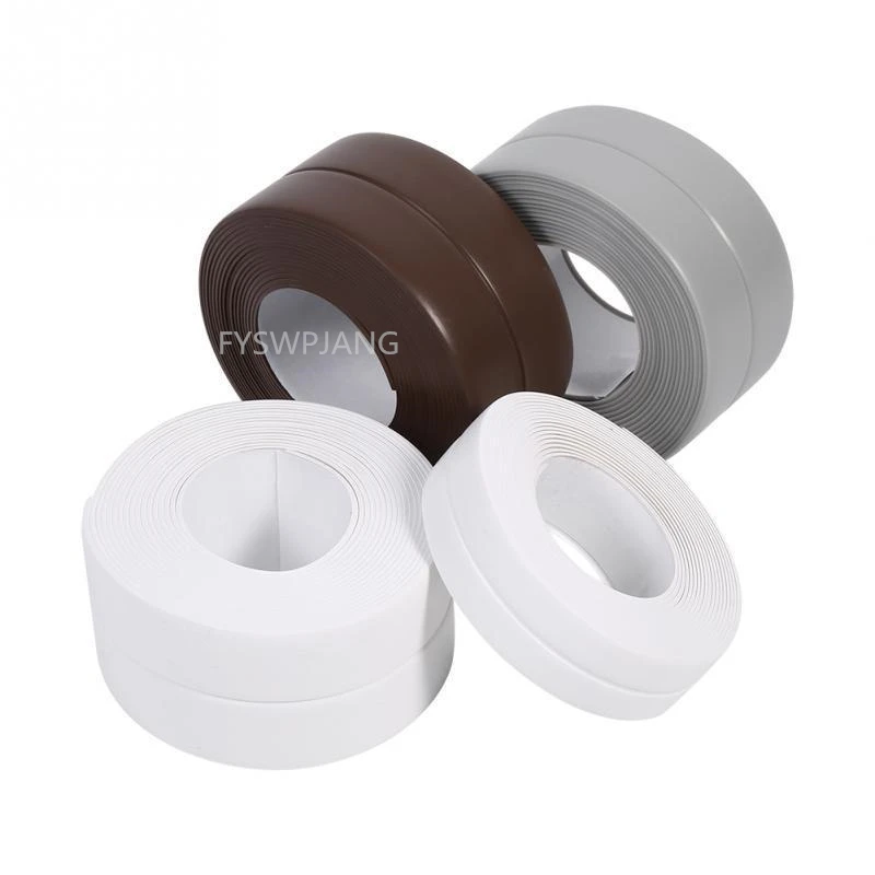 Waterproof Anti-mildew Sealing Tape Bathroom Bathtub White PVC Self-adhesive Sealing Strip Kitchen Sink Door Window Seam Sticker