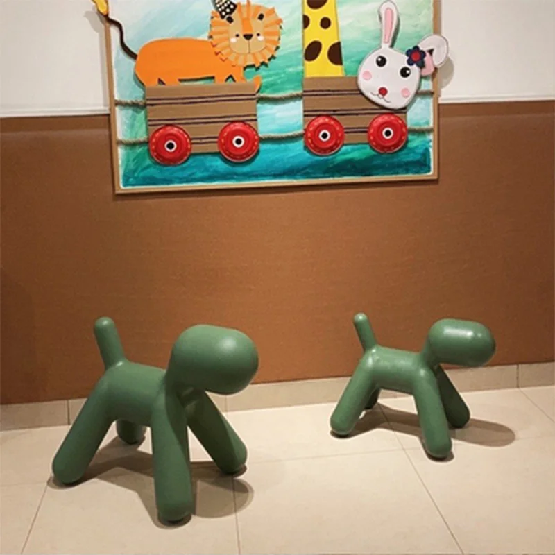 Horse Changing Shoes Stool Seat Pony Chair Children's Living Room Cartoon Animal Sitting Stool Puppy Shape Ornaments Trojan