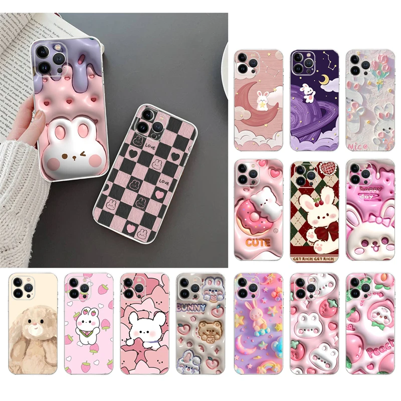 

Rabbit Bunny Phone Case For iPhone 16 15 14 13 12 11 Pro Max Plus Mini