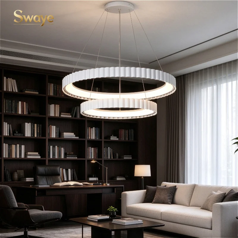 Modern Minimal Luxury LED Pendant Ceiling Light Bedroom Living Room Lobby Villa Ceiling Chandelier Home Decor Indoor Luster Lamp