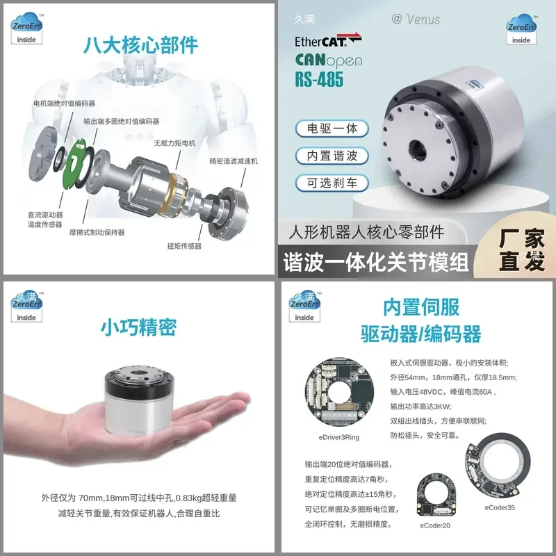 eRob80I Collaborative Robot Joint Module for Humanoid Robots Harmonic Reducer Integrated Motor