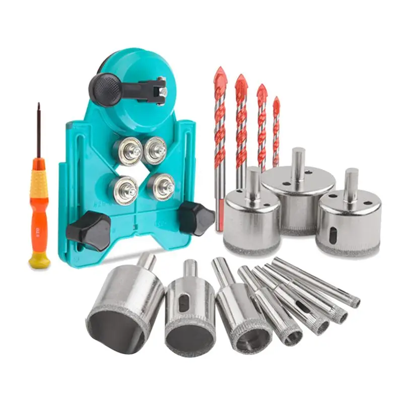 

ABWZ-Diamond Drill Bit Tile Hole Saw Set 16 PCS Hole Core Drill Hole Saw Kit Drill Bits Set For Tile, , Glass, Marble