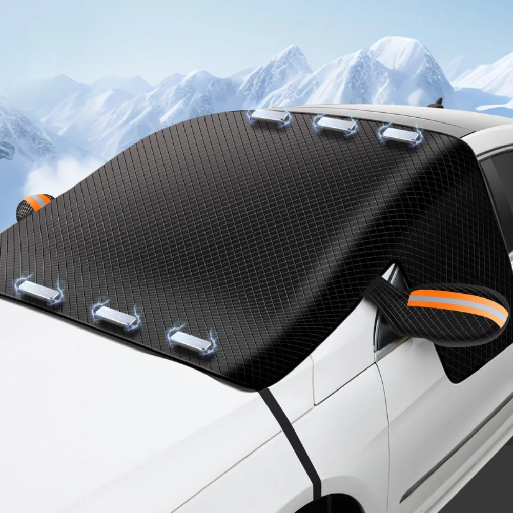 Easy To Use Car Cover Car Cover Frost Protector Orange Car Snow Cover Oxford Cloth Fabric Windproof Secure Fit