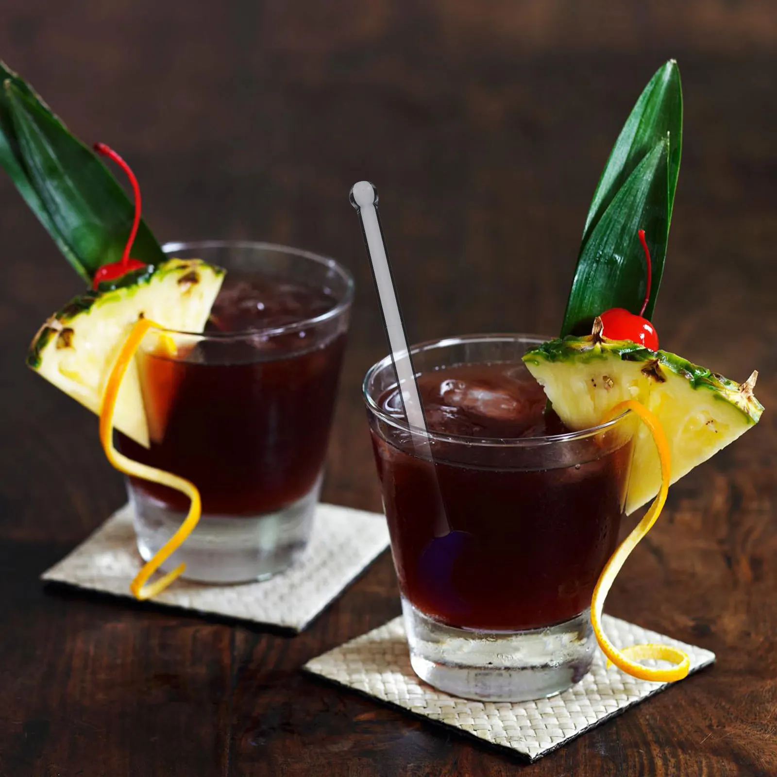 

6Pcs Glass Wine Swizzle Sticks Reusable Decorative Cocktail Stirring Sticks Multi-Purpose Bar Drink Stirrers Coffee Juice Milk