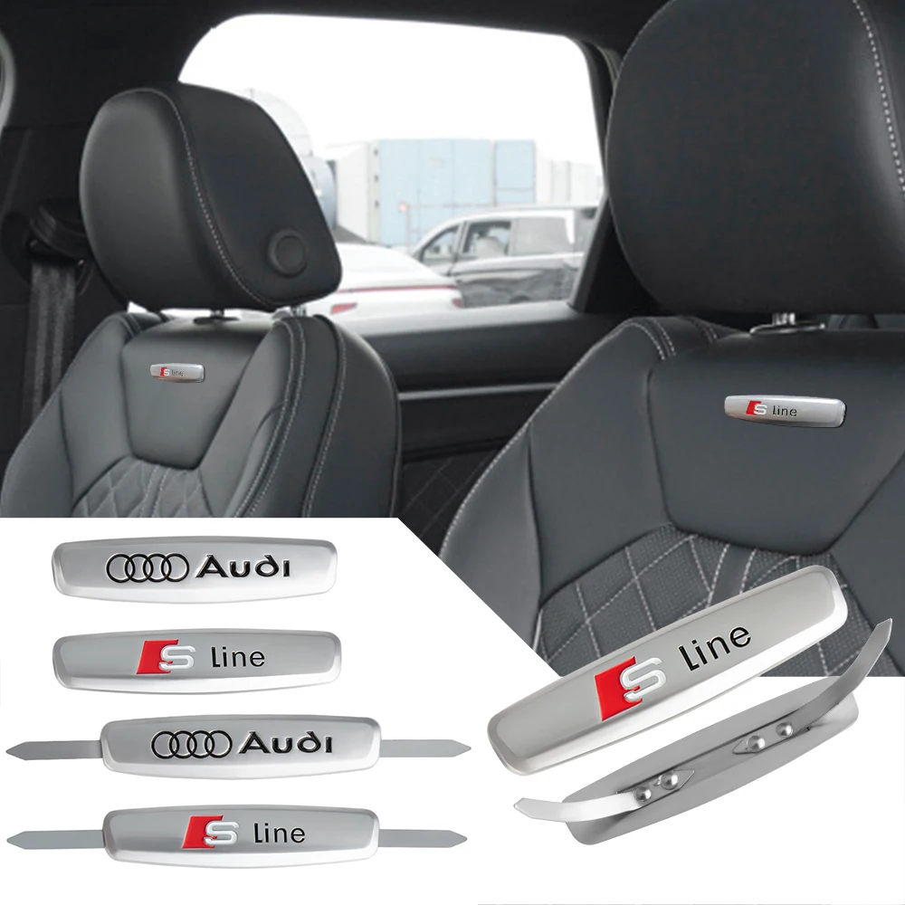 Emblema Adesivo para Interior de Carro, Decoração para Console Central e Assentos para Audi Sline A3 A1 A8 A6 TT TTS TTRS QUATTRO B8 8P
