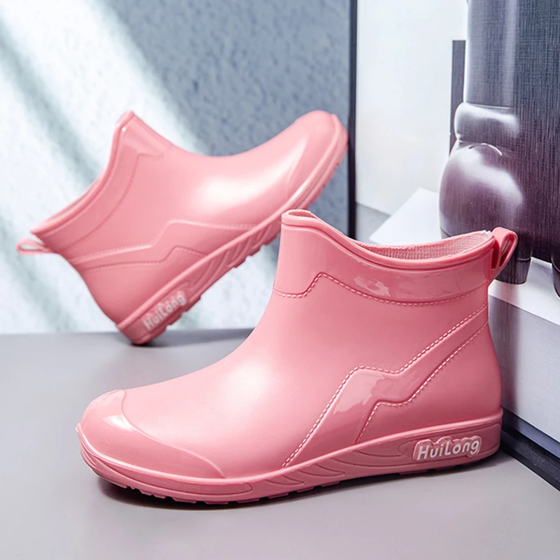 

Women's Rain Boots Adult Fashion Short-tube New Rubber Shoes Work Shoes All-season Outdoor Wear-resistant Waterproof Rain Boots