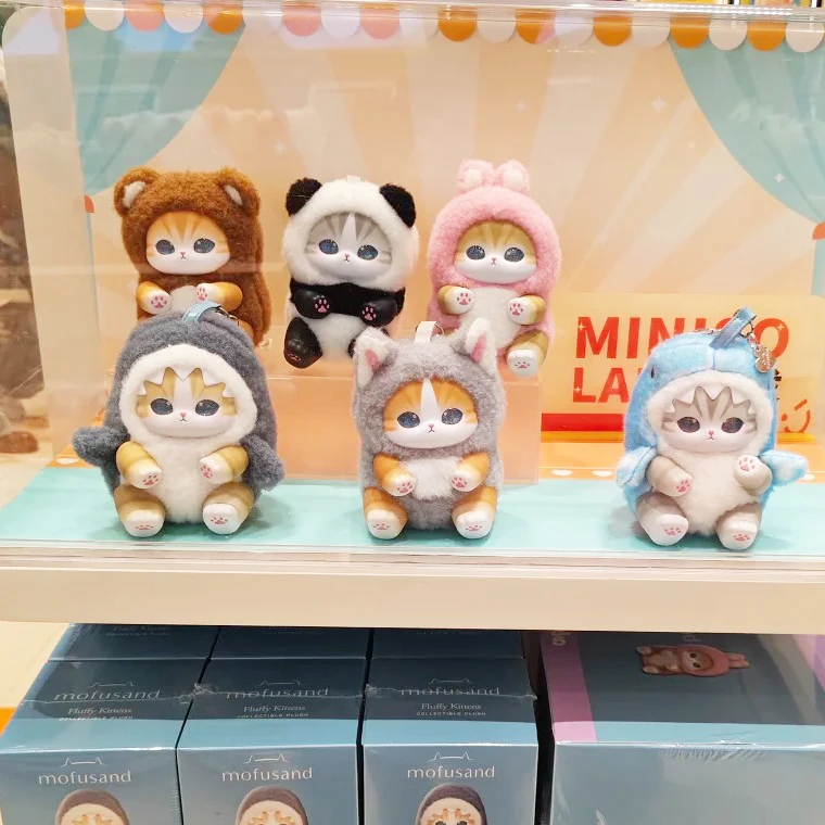 Mainan Seri Vinyl Mofusand Baru, Mainan Kotak Kejutan Kucing Hiu, Ornamen untuk Anak-anak, Hadiah Ulang Tahun untuk Anak Perempuan, Liontin Asli ﻿