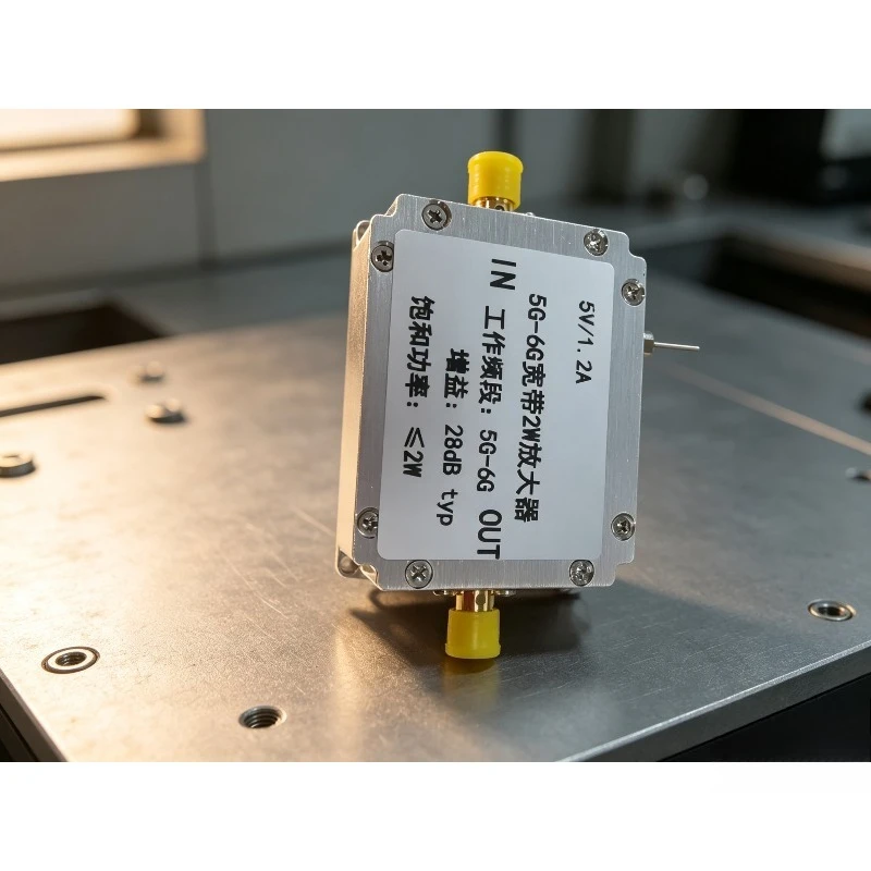 High Gain Low Noise 5G RF Amplifier 2W 5GHz-6GHz 30dB for Drone FPV Signal Booster