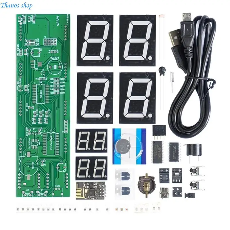 Programmable 8 Digit Digital Clock set with ESP8266 Module Soldering Project set Digital Tube Clock set for Home Office X37A