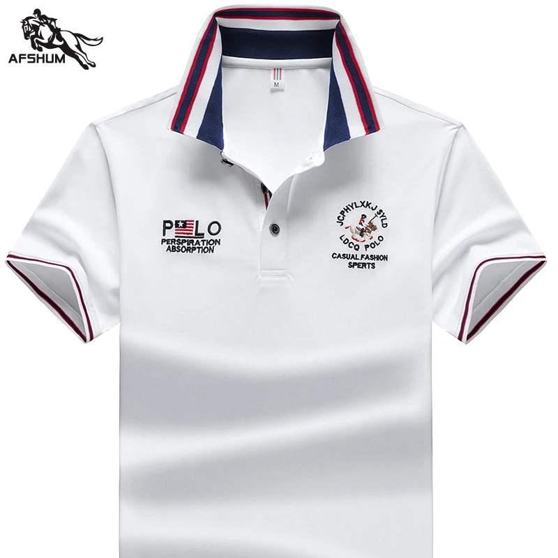 Polo Shirt men Summer New synthetic fiber Mens Short Sleeve Polo Shirt men Embroidered Business Casual Polo Shirt size M-4XL 832