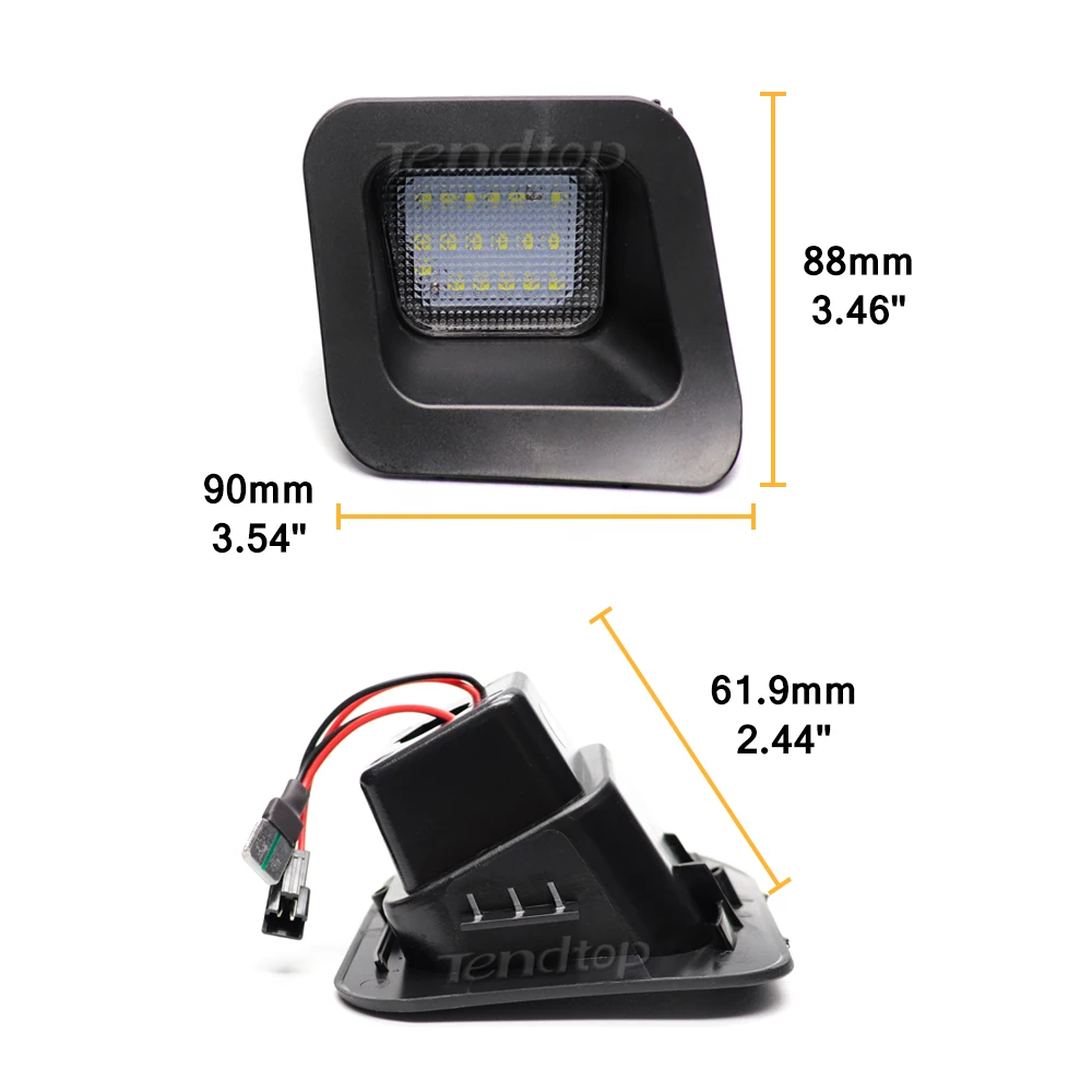 2 peças 6000k número luzes da placa de licença canbus led carro branco 3w para dodge ram 1500 2500 3500 2003-2018