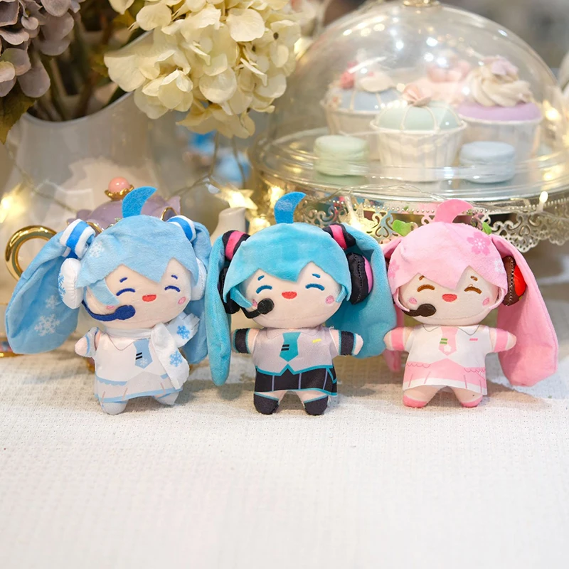 

Набор из 3 шт., 10 см, серия Hatsune Miku, игрушки, фигурки, слепая коробка, плюшевая кукла с когтями, коллекция, кулон, брелок, кукла, подарок-сюрприз