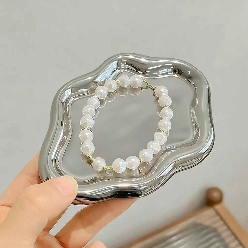 Creative Cloud Shape Jewelry Display Tray Electroplated Plastic Storage Dish for Photo Props Home Decor Organizer
