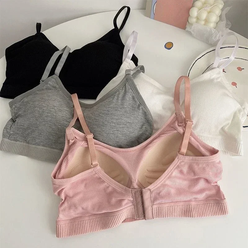 Push Up Bra Women Korean Version Summer Wireless Thin Underwear Fixed Chest Pad Soft Solid Bras for Women Lingerie Ropa Mujer