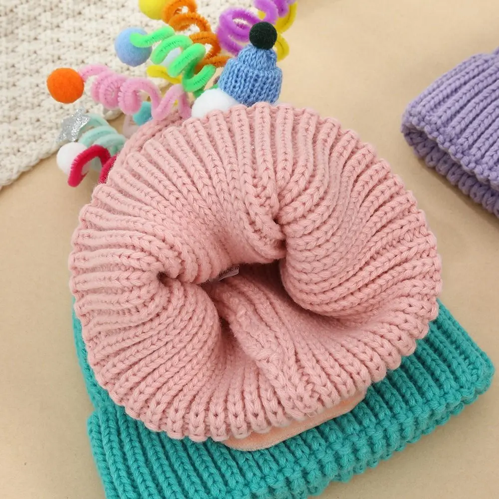 Gorro de lana con trenza para la boca de salchicha, accesorios de tela para la boca de salchicha, gorro de punto de dibujos animados divertidos