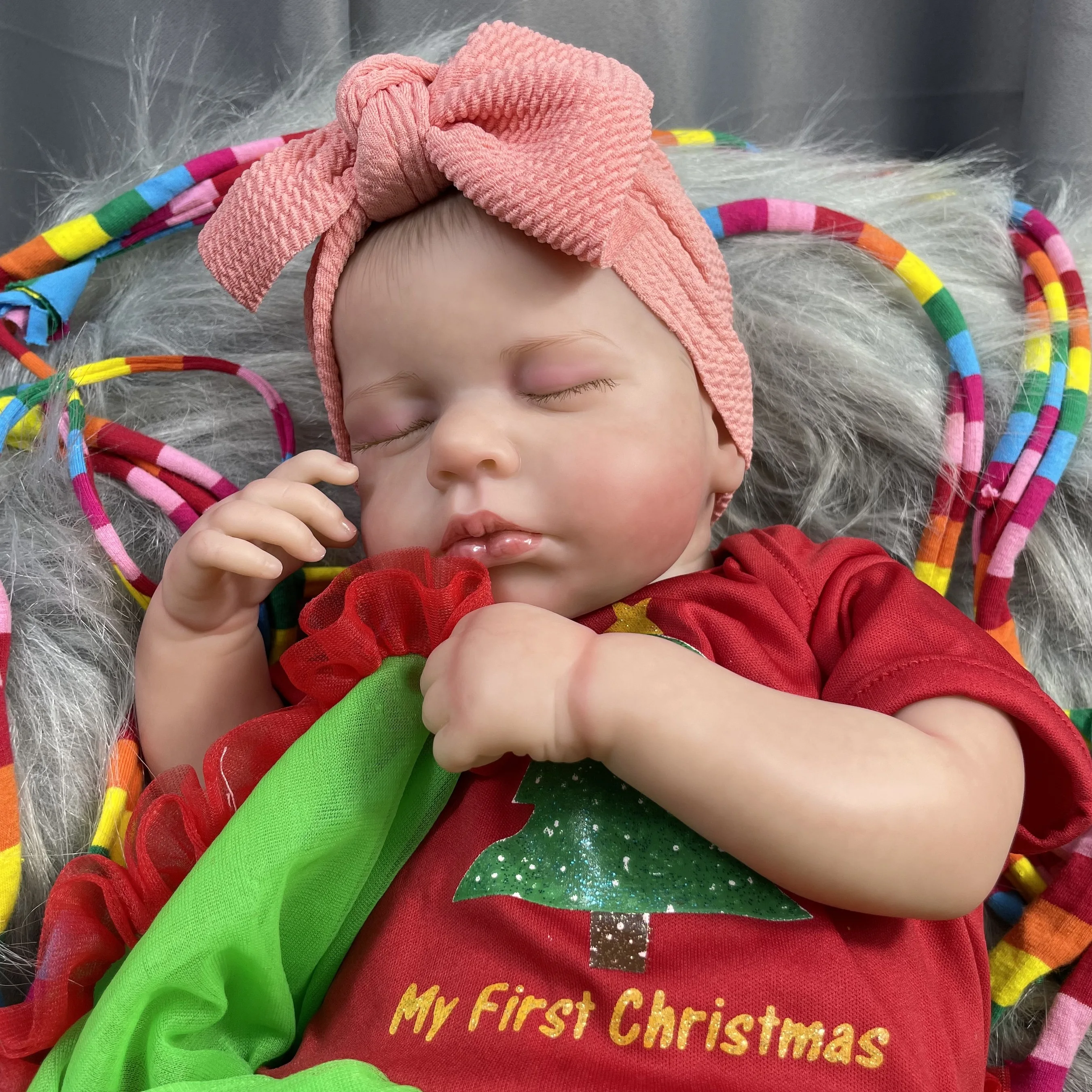 20 inch Finished Reborn Baby Dolls LouLou Silicone Vinyl Newborn Doll 3D Painted Skin Visible Veins Christmas Gift For Girls