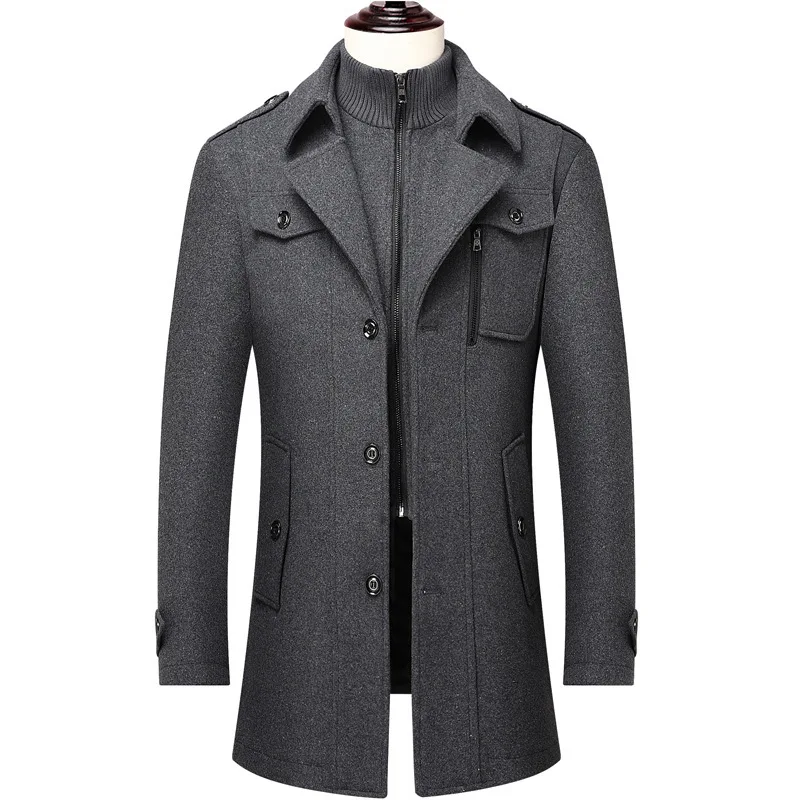 Years Men's Medium And Long Wool Wool Coat Thickened Jacket