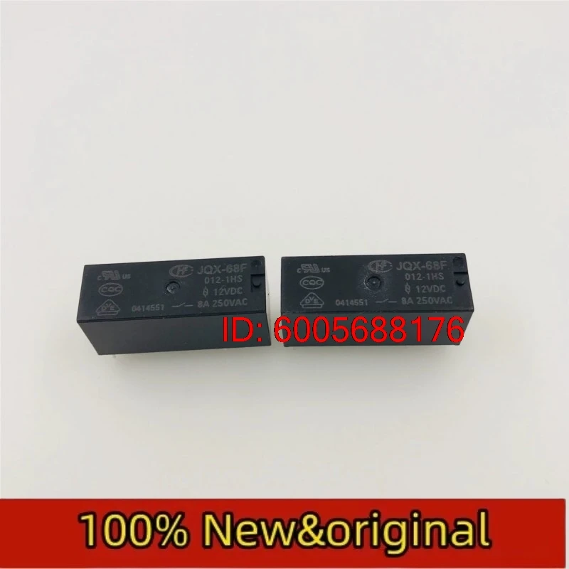 10PCS HF JQX-68F-012-HS 12VDC group normally open 4-pin 8A250VAC Hongfa relay Original & Brand New