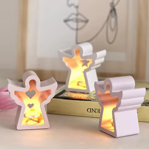 Four Grid Atmosphere Decoration Lighting Angel Ornament Silicone Molds DIY Gypsum European Style Pendant Resin Mold Handicrafts