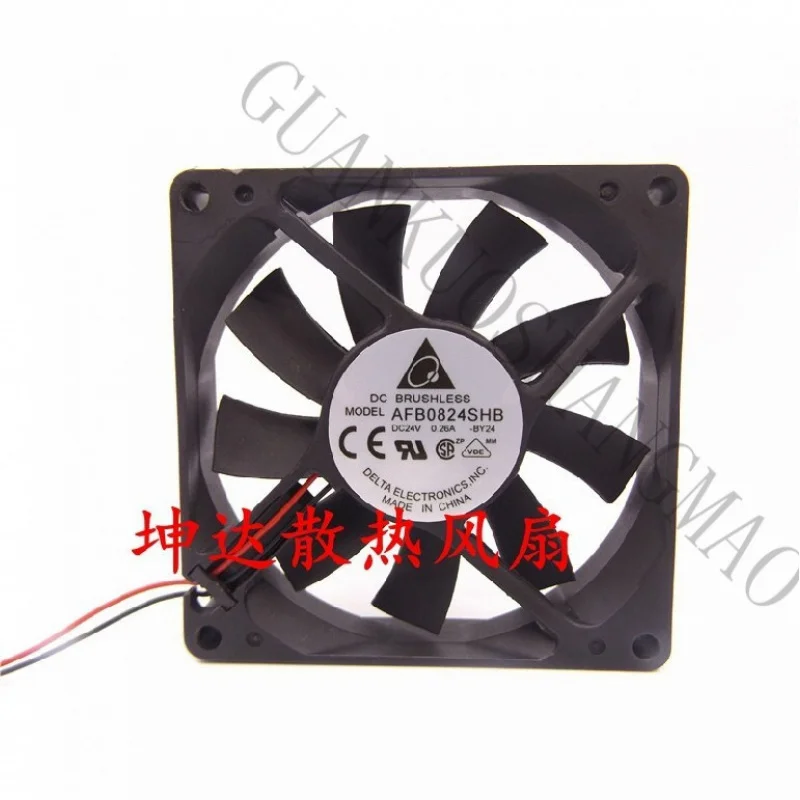 

HJY 1-piece Delta fan AFB0824SHB 24V 0.26A 8015 8CM 2-wire double ball inverter fan