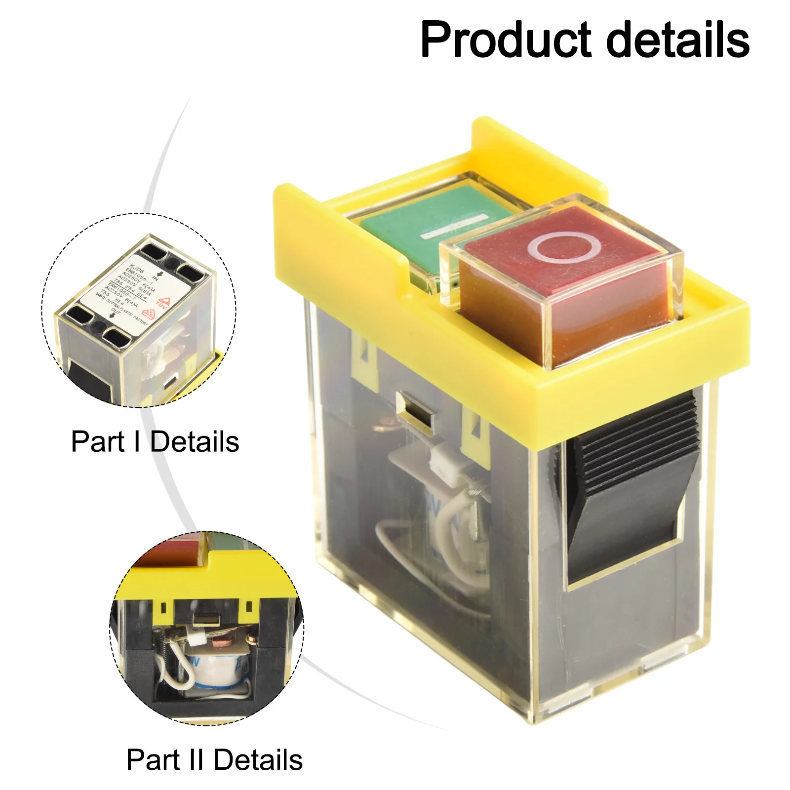 250V Switch KJD6 Switch High-quality Materials Manual Restart Switch Metal And ABS Power Failure Protection Rated Current 6A