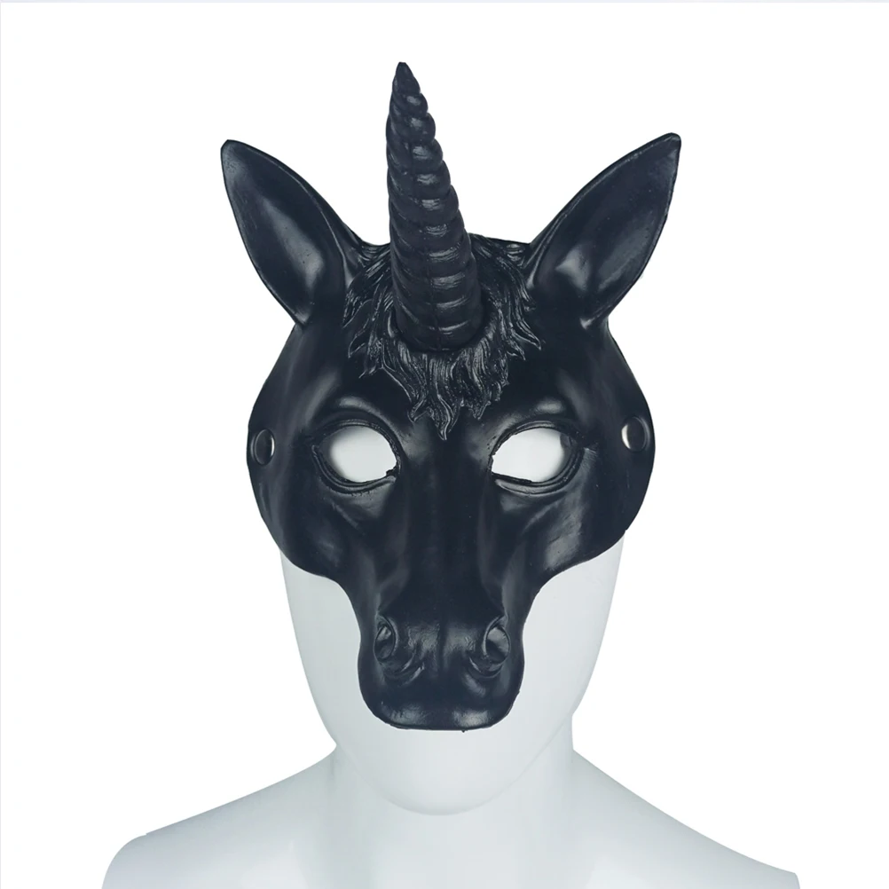 

Unicorn Mask Costume Halloween Supplies PU Masquerade Three dimensional Head Cover Safe Material Great Gift Kids Adults