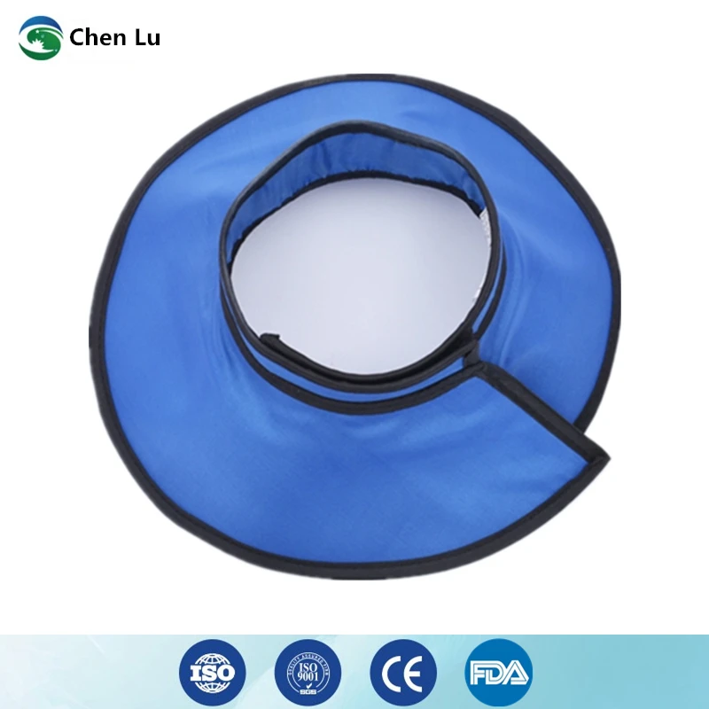 แนะนำปลอกคอป้องกันรังสีเอกซ์ แกมมา รังสีไอออน สำหรับป้องกันรังสีจากเครื่องเอกซเรย์คอมพิวเตอร์ (CT)  ความหนา 0.35/0.5 มม. สำหรับผู้ใหญ่ ทำจากตะกั่ว