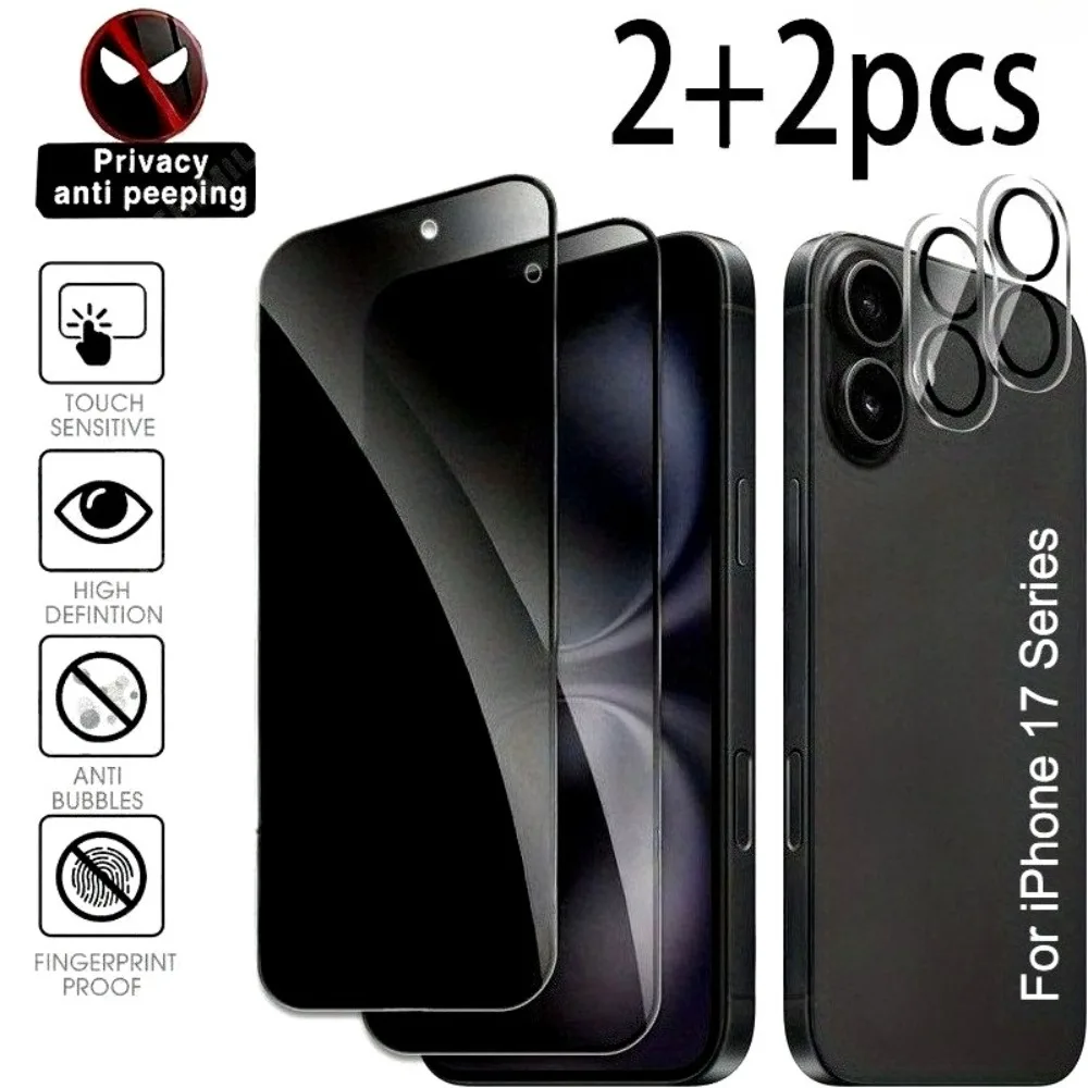 

Защитная пленка для экрана 4 в 1 для iPhone 17 16 15 14 Pro Max 17 Air 16e, стекло для объектива камеры для iPhone 15 14 Plus 13 12 11 Pro
