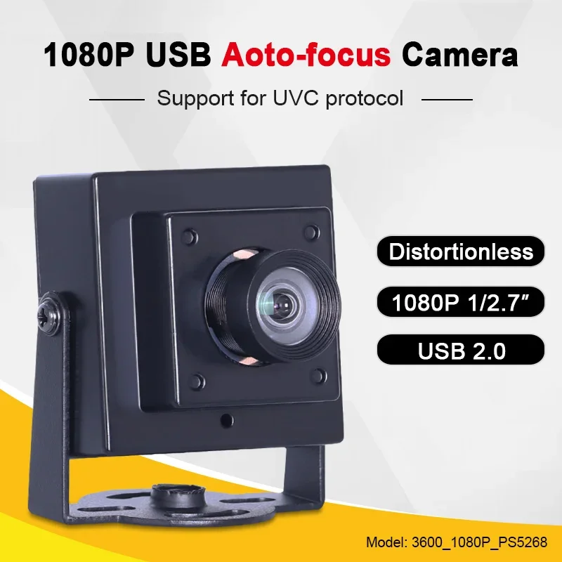 3600 1080P PS5268 2.9mm 100degrees distortionless usb Free driver autofocus HD mini industrial camera for Face recognition
