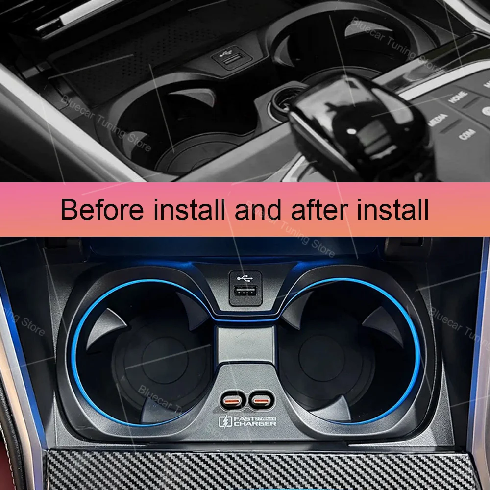 11 Colors LED Cup Holder Lamp For BMW G20 G22 G80 G82 G42 M2 M3 M4 I3 I4 New 2/3/4 Series Decorative Ambient Light Car Accessory