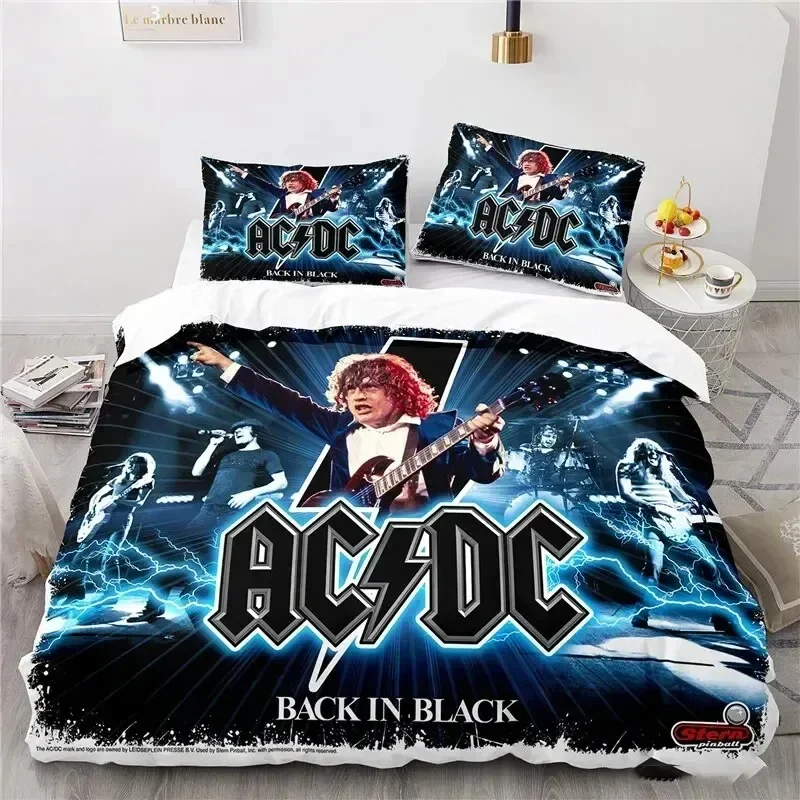 3D Printed Rock Band AC DC Bedding Set Duvet Cover Bedroom Comforter Single Twin King Size Quilt Cover Home Textile